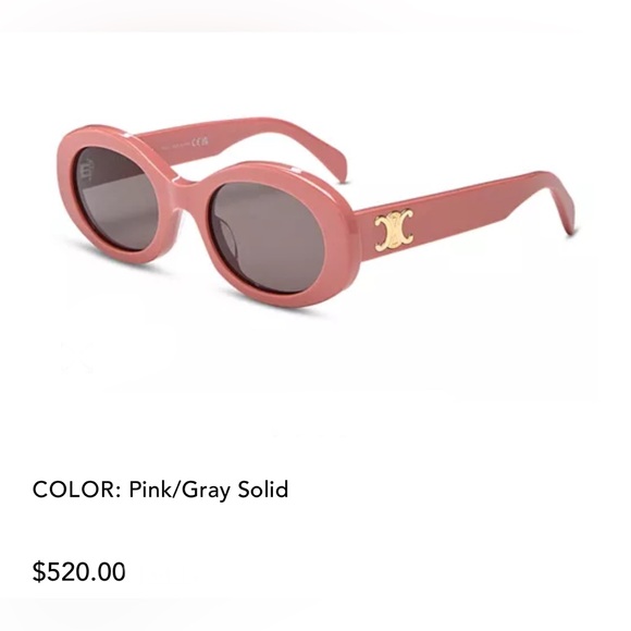 Celine Pink Oval Sunglasses the softest burnt pink ￼ - Picture 1 of 5